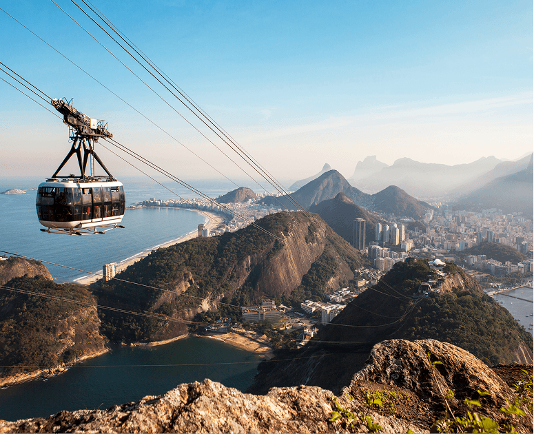 Imagem do Bonde sobre o cabo